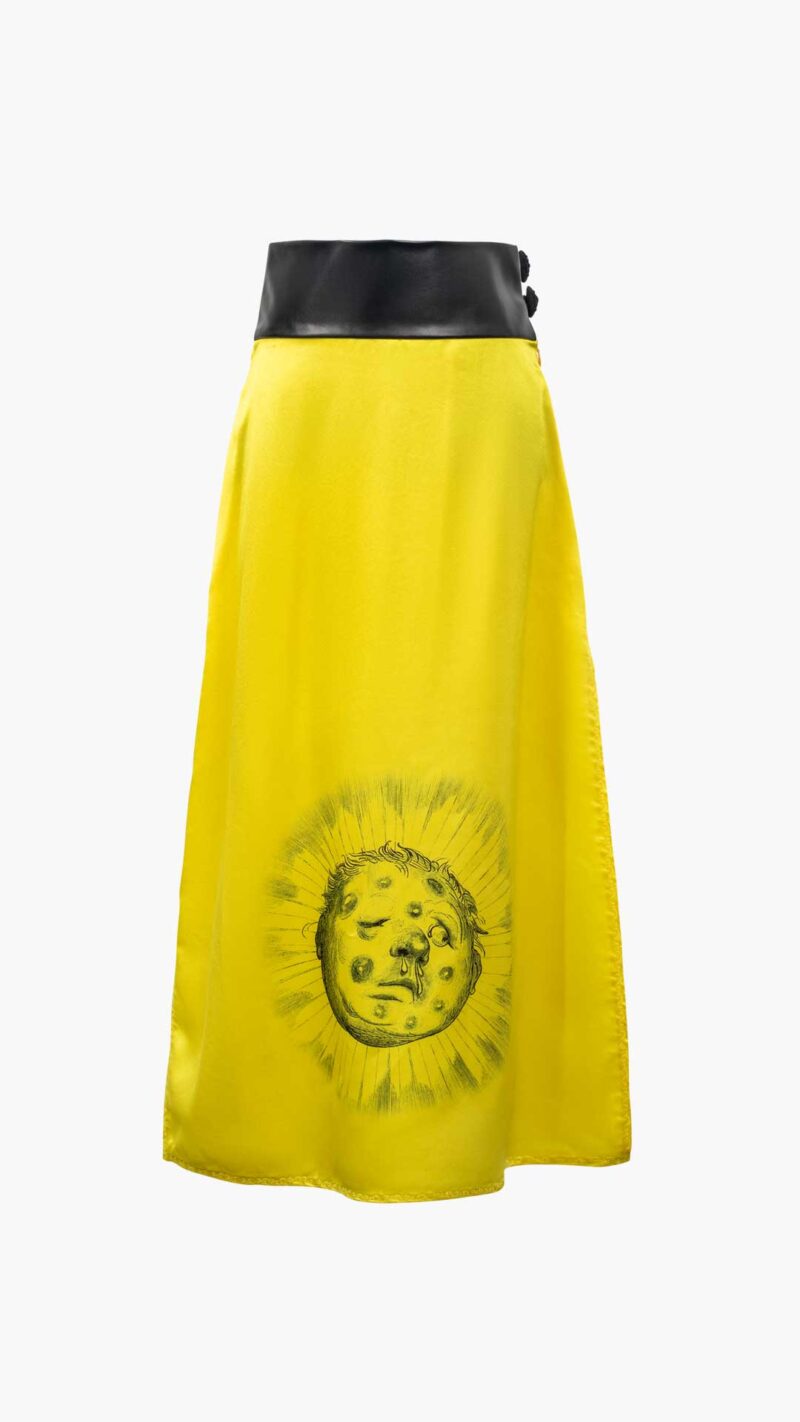 Carlos Kremmer - Frostbitten Sun & Paris Fashion Skirt, long skirts, yellow long skirts, mustard maxi skirt, yellow full skirt, mustard long skirt