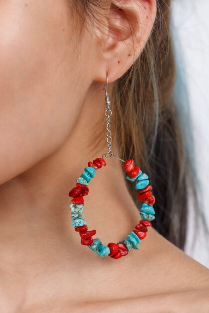 Stone earrings by Carlos Kremmer